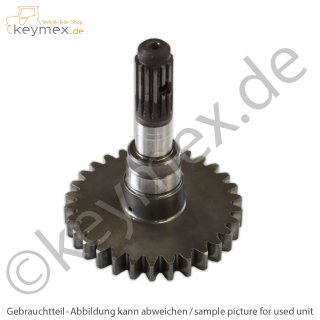 Welle mit Zahnrad 30 Zähne für Bi-Speedgetriebe passend zu Kubota Aste A155, Aste A175, Aste A195 (gebrauchtes Originalteil)