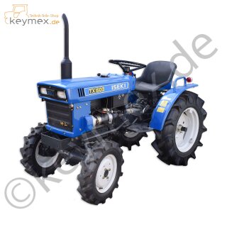 gebrauchter Iseki TX 1500F, technisch und optisch aufgearbeitet, 2-Zylinder Dieselmotor, Allradantrieb, Sperre der HA, AS-Bereifung, Normzapfwelle, Normdreipunkt Kat. 1