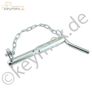 Stufenbolzen lang zu Oberlenker als Kat. 1 und Kat. 2 mit Federstecker und Sicherungskette