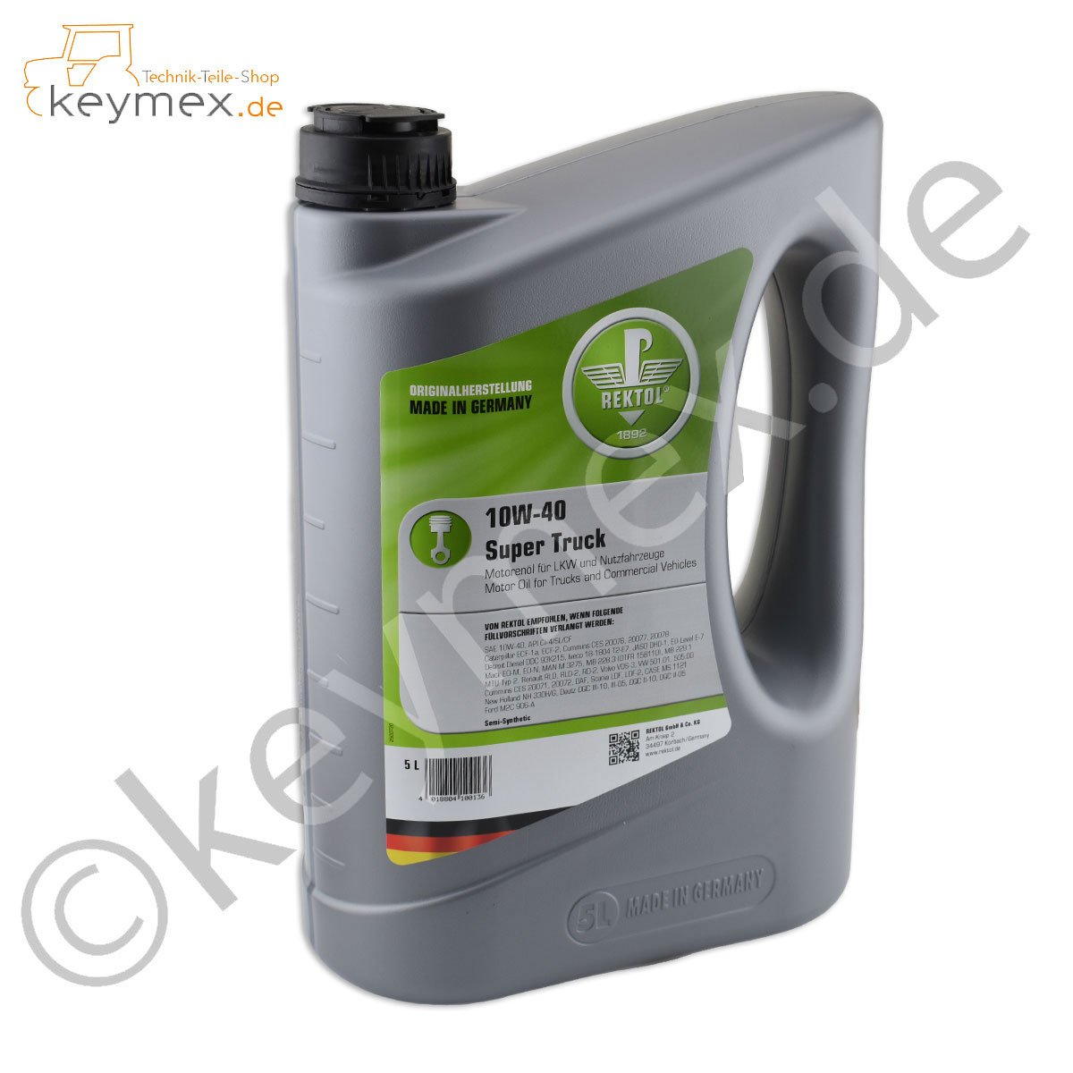 Motorenöl REKTOL 5 Liter Kanister 10W-40 CI-4 Super Truck