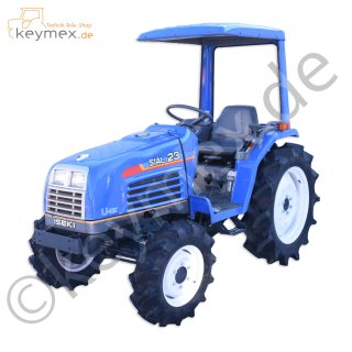 gebrauchter Iseki Sial TF 23F, 3 Zyl.-Diesel, 1.429 cbcm Hubraum, Allradantrieb, hydraulische Lenkung, AS-Bereifung, Gruppenschaltgetriebe, Normzapfwelle, Normdreipunkt Kat. 1