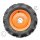 Komplettradsatz - Ackerstollenreifen - Felge orange - passend für Kubota B1410, B1610, B1620, B1820