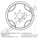 Felge W7x24/161/6/205/40+/w passend für diverse Modelle der Iseki TE-, TU- und TA- Serie