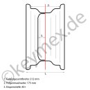 Felge W7x24/161/6/205/40+/w passend für diverse Modelle der Iseki TE-, TU- und TA- Serie