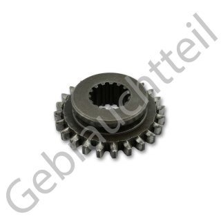 Getriebezahnrad mit 24Z außen und 15Z innen sowie Nut für Schaltgabel passend für Iseki TS1610, TS1910 (gebrauchtes Originalteil)