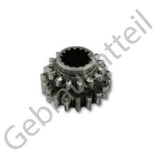 Getriebezahnrad mit 19/15Z  außen und 15Z innen sowie Nut für Schaltgabel passend für Iseki TS1610, TS1910 (gebrauchtes Originalteil)