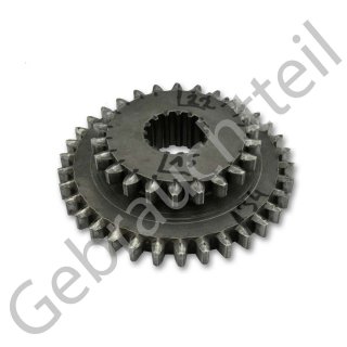 Getriebezahnrad mit 15Z. &. 34Z. außen sowie 15Z. innen passend für Iseki TS1610, TS1910 (gebrauchtes Originalteil)