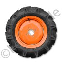 Komplettradsatz - Ackerstollenreifen - Felge orange - passend für Kubota B7000, B7001