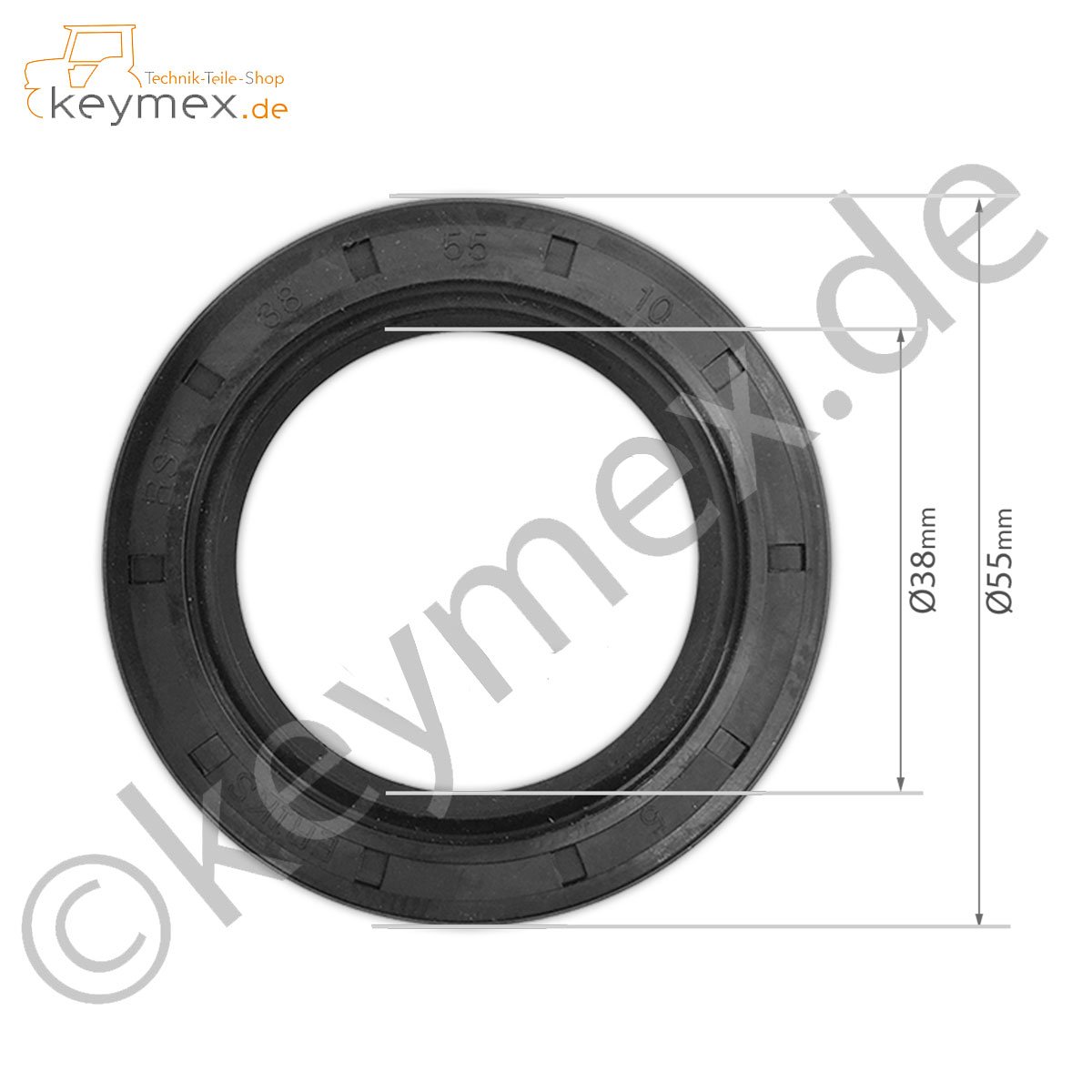 2x Wellendichtring 38x54x10 DASL NBR 70 – Radial-Wellendichtring Mit Staublippe, DIN 3760 Form AS, Für Öl, Wasser & Schmierfette – -30°C Bis +100°C