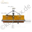 Hecktransportmulde Keymex 1,20 m, hydraulisch kippbar, ohne Rückwand, bis 300 kg Nutzlast