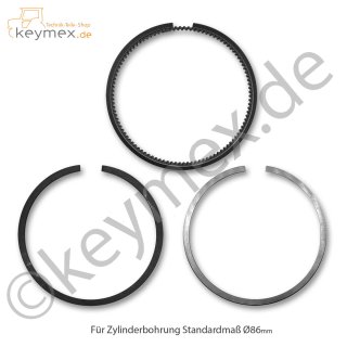 Kolbenringsatz passend für Isuzu Iseki E3AD1, 86mm Zylinderbohrung Standardmaß (Alternativteil)