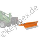 Schneeräumschild Keymex FKP 150 hydraulisch schwenkbar, Gabelanbau, 1,50 m Arbeitsbreite, Lagerware mit optischen Mängeln  (Lack verblichen, Kratzer, Rostansatz)