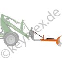 Schneeräumschild Keymex FKP 150 hydraulisch schwenkbar, Gabelanbau, 1,50 m Arbeitsbreite, Lagerware mit optischen Mängeln  (Lack verblichen, Kratzer, Rostansatz)